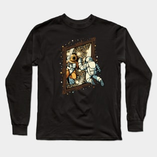 Scuba Diver Astronaut Van Gogh Painting by Tobe Fonseca Long Sleeve T-Shirt